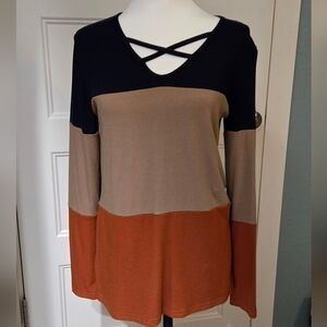 Colorblock Long Sleeve Top